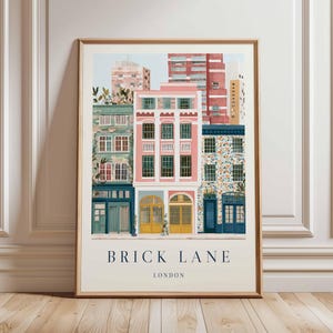 Brick Lane Poster, London Travel Poster, Brick Lane Wall Art, East London Print, UK City Poster, Street Market Art, British Culture Decor