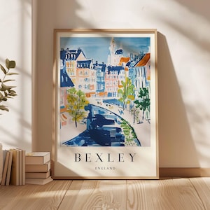 Bexley Poster, England Poster, Bexley Wall Art, UK Travel Print, London Borough Poster, Bexley Town Print, England Travel Posters