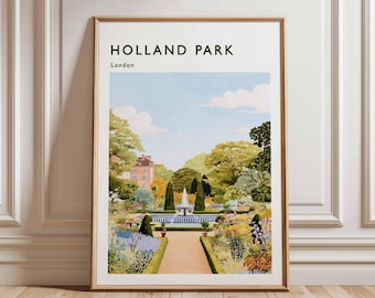 Holland Park London Travel Poster: British Landscape Art