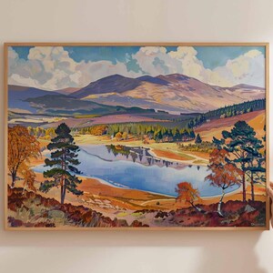 Cairngorms National Park Poster, Scotland Travel Print, Scottish Highlands Wall Art, Mountain Landscape Decor, UK Park Art, Nature Print