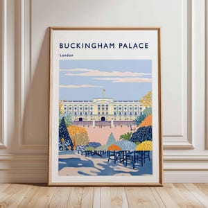 Buckingham Palace Poster, London Travel Poster, Royal Palace Wall Art, Buckingham Print, UK Landmark Poster, British Architecture