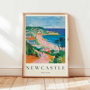 Newcastle Poster, England Travel Print, UK City Wall Art, Tyne Bridge Decor, Northern England Gift, Vibrant City Print, England Travel Art