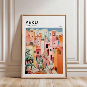 Peru Poster, South America Travel Print, Travel Wall Art, Andes Decor, Peru Travel Gift, Landscape Print, South America Travel Art
