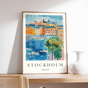 Pôster de Estocolmo, impressão da Suécia, arte de parede de Estocolmo, mapa da cidade escandinava, decoração moderna de Estocolmo, impressão de viagem minimalista