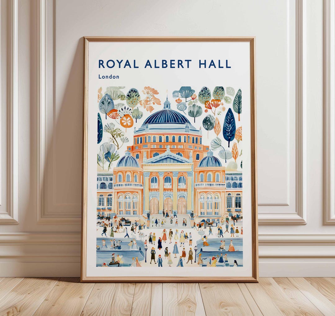 Royal Albert Hall Poster: London Travel Print, British Architecture Art ...