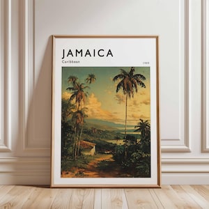 Jamaica Poster, Caribbean Travel Print, Island Wall Art, Beach Decor, Jamaica Travel Gift, Coastal Print, Caribbean Travel Art