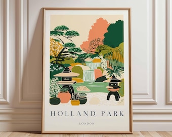 Holland Park London Travel Poster: British Landscape Art