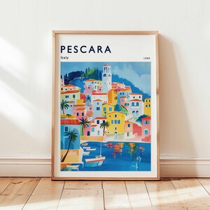 Pescara Poster, Italy Travel Print, Adriatic Wall Art, Beach Decor, European Travel Gift, Coastal Print, Italy Travel Art
