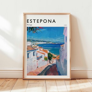 Estepona Poster, Málaga Travel Print, Spain Print, Costa del Sol Wall Art, Andalusian Decor, European Travel Gift, Coastal Print