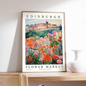 Edinburgh Flower Market Art Print: Scottish Floral Botanical Poster