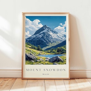 Mount Snowdon Poster: Wales Travel Print, Eryri National Park Wall Art