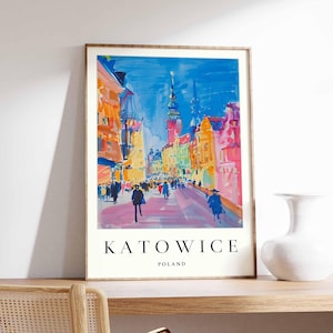 Katowice Poster, Poland Travel Print, Silesia Wall Art, Polish Decor, Katowice Architecture Poster, Poland Travel Gift, Europe Travel Art