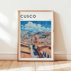 Cusco Poster, Peru Travel Print, Andes Wall Art, Incan Decor, South America Travel Gift, City Print, Cusco Print, Peru Travel Art