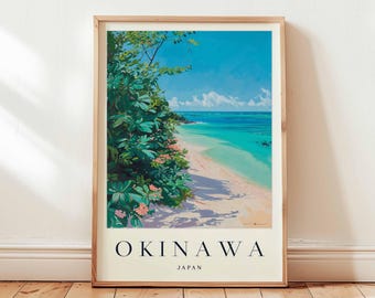 Okinawa Japan Travel Poster: Tropical Ryukyu Islands Wall Art - Etsy