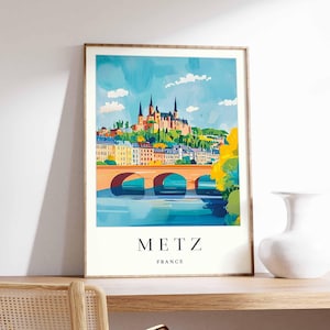 Metz Poster, France Travel Print, Lorraine Wall Art, French City Decor, Metz Cathedral Poster, France Travel Gift, Europe Travel Art