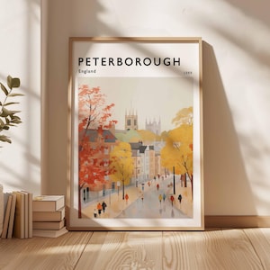 Peterborough Poster, UK Print, Peterborough Wall Art, Peterborough Decor, Peterborough Art Print, City Poster, Peterborough Photography