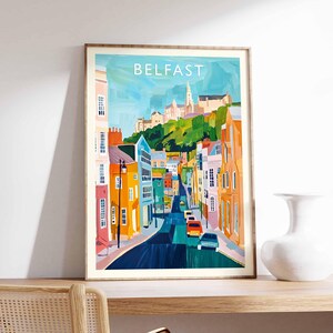 Belfast Poster, Northern Ireland Travel Print, UK City Wall Art, Belfast Travel Decor, Titanic Quarter Gift Art, European City Print