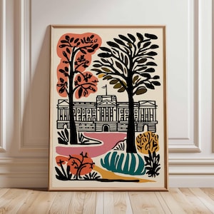 Buckingham Palace Poster, London Travel Poster, Royal Palace Wall Art, Buckingham Print, UK Landmark Poster, British Architecture Art