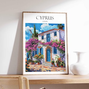 Cyprus Poster, Cyprus Travel Print, Cypriot Travel Gift, Cypriot Travel Art, Travel Gift, Travel Decor