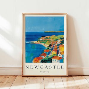Newcastle Poster, England Travel Print, UK City Wall Art, Tyne Bridge Decor, Northern England Gift, Vibrant City Print, England Travel Art