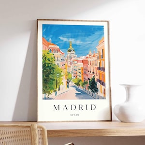 Madrid Poster, Spanien Print, Madrid Wandkunst, Madrid Stadtplan Dekor, minimalistisches Madrid Poster, Spanische Skyline, Madrid Reisewandkunst