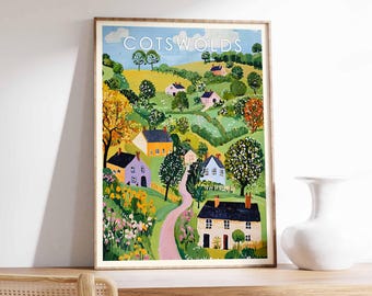 コッツウォルズ水車小屋の水彩画：素朴なイギリスの田園風景 - Etsy 日本