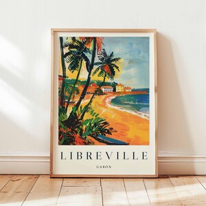 Libreville Poster, Gabon Travel Print, Central Africa Wall Art, Coastal City Decor, Libreville Travel Gift, African Print, Gabon Travel Art