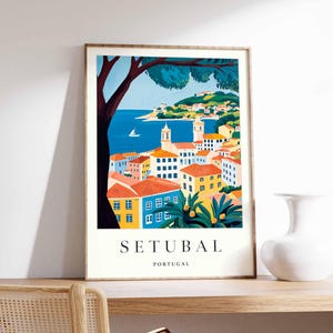 Setubal Poster, Portugal Travel Print, Portuguese Coastal Wall Art, Setubal Beach Poster, Portugal Travel Gift, Europe Travel Art