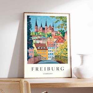 Freiburg Poster, Germany Travel Print, German Decor, Europe Travel Poster, European Wall Art, Freiburg Gift, Freiburg Travel Poster