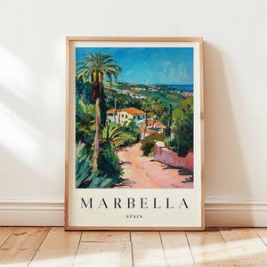 Marbella Poster, Spanien Reise-Druck, Costa del Sol Wandkunst, Luxus-Strand-Dekor, Europäisches Reisegeschenk, Glamour Druck, Spanien-Reisekunst
