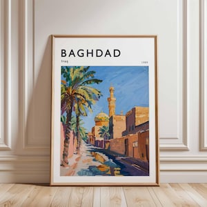 Baghdad Poster, Iraq Travel Print, Middle East Wall Art, Cityscape Decor, Baghdad Travel Gift, City Print, Iraq Poster, Iraq Travel Art