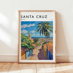 Santa Cruz Poster, Bolivia Travel Print, South America Wall Art, Cityscape Decor, Santa Cruz Travel Gift, City Print, Bolivia Travel Art