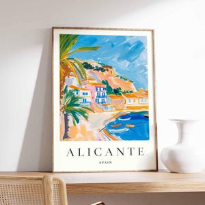 Alicante Poster, Spain Travel Print, Spanish Coastal Wall Art, Mediterranean Decor, Alicante Beach Poster, Costa Blanca Art, European Decor
