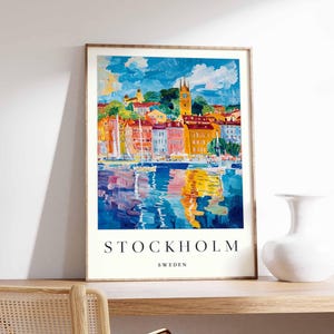 Pôster de Estocolmo, impressão da Suécia, arte de parede de Estocolmo, mapa da cidade escandinava, decoração moderna de Estocolmo, impressão de viagem minimalista