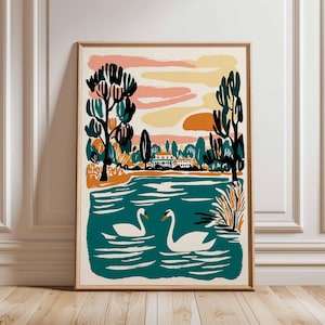 Regents Park Poster, London Travel Poster, Regents Park Wall Art, London Park Print, UK City Poster, British Nature Art, London Decor Print