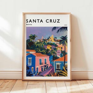 Santa Cruz Poster, Bolivia Travel Print, South America Wall Art, Cityscape Decor, Santa Cruz Travel Gift, City Print, Bolivia Travel Art