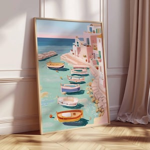 Mallorca Poster, Spain Travel Print, Palma de Mallorca Art, Balearic Islands Decor, Mediterranean Coastal Art, Island Vacation Gift