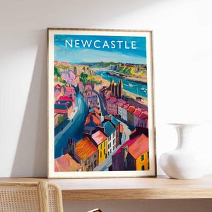 Newcastle Poster, Newcastle UK Print, City Wall Art, Newcastle Decor, Newcastle Skyline Poster, UK Art Print, Newcastle Travel Poster
