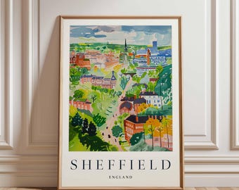Sheffield Travel Poster: England Cityscape Art Print