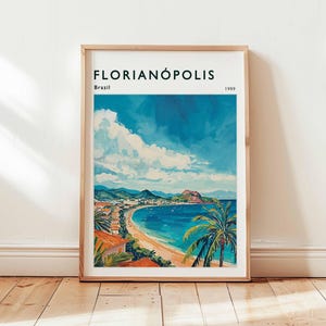 Florianopolis Poster, Brazil Travel Print, Island Wall Art, Santa Catarina Decor, Beach Gift, Florianopolis Print, Brazil Travel Art