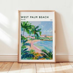 West Palm Beach Poster, Florida Travel Print, USA Wall Art, Coastal Decor, West Palm Beach Travel Gift, Beach Print, Florida Travel Art