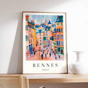 Pôster de Rennes, Impressão de Viagem à França, Arte de Parede da Bretanha, Decoração de Cidade Francesa, Pôster da França, Impressão de Rennes, Presente de Viagem à França, Arte de Viagem à Europa