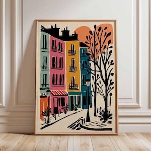 Notting Hill Poster, London Travel Poster, Notting Hill Wall Art, Colorful London Print, UK City Poster, London Street Art