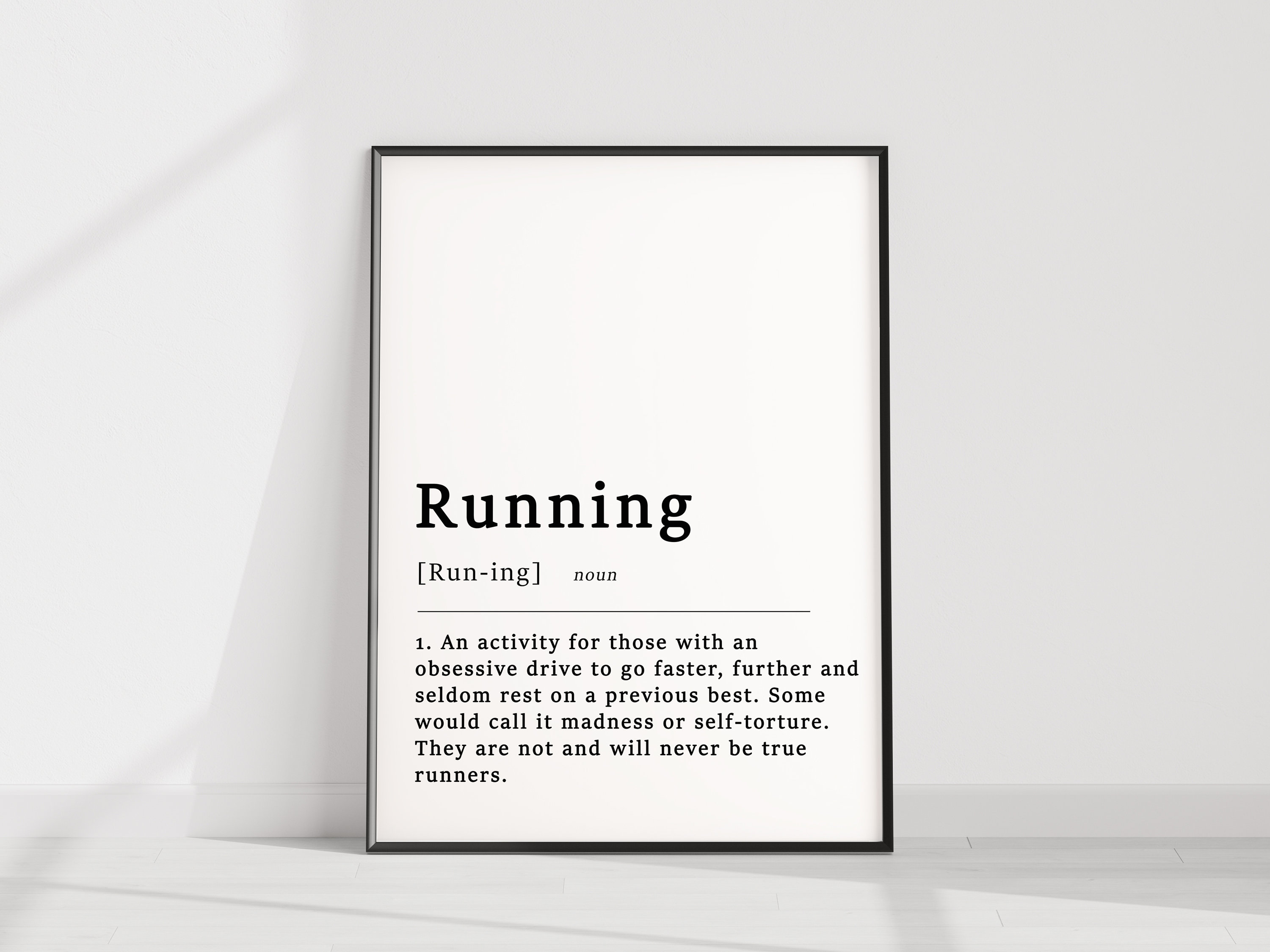 Definition of A Runner Quote Poster Running Jogging Sport - Etsy