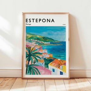 Estepona Poster, Málaga Travel Print, Spain Print, Costa del Sol Wall Art, Andalusian Decor, European Travel Gift, Coastal Print