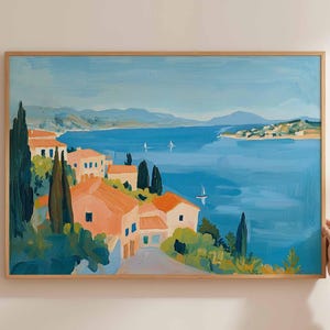 Corfu Poster, Greece Travel Print, Greek Island Wall Art, Ionian Sea Decor, Corfu Travel Art, Corfu Wall Art, Mediterranean Beach Print