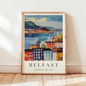 Belfast Poster, Northern Ireland Travel Print, UK City Wall Art, Belfast Travel Decor, Titanic Quarter Gift Art, European City Print