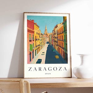 Zaragoza Poster, Spain Travel Print, Spanish City Wall Art, Basilica Decor, Zaragoza Travel Art, European Cityscape Prints, Spain Poster