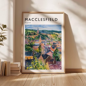 Macclesfield Poster, Macclesfield UK Print, Macclesfield Wall Art, Macclesfield Travel Poster, Macclesfield City Print, Cheshire Poster