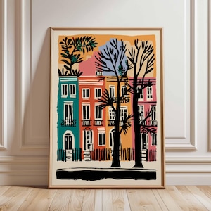 Notting Hill Poster, London Travel Poster, Notting Hill Wall Art, Colorful London Print, UK City Poster, London Street Art